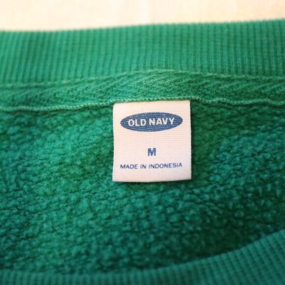 Old Navy Green Good Crew Pullover Long Sleeve Sweatshirt Size Medium Lounge - Picture 2 of 12